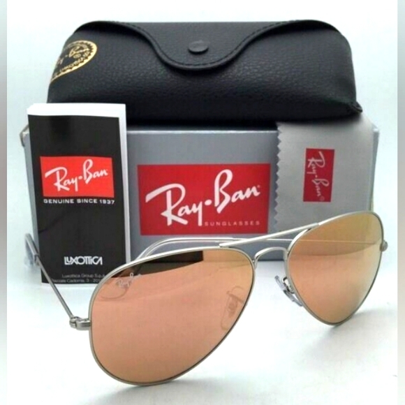 LIKE NEW Ray-Ban Pink Mirror Flash Aviator RB3025 Sunglasses Men and Women - Picture 11 of 16